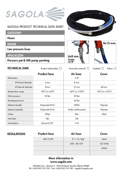 Technical data sheet Low Pressure hose