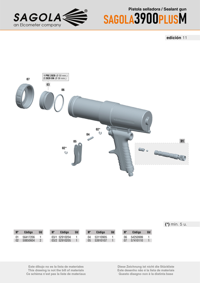 Pistola selladora 3900 PLUS M